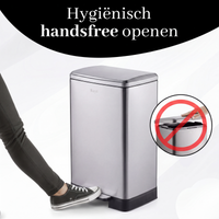 Prullenbak 60 Liter met Pedaalbediening - Zilver - Baytliving
