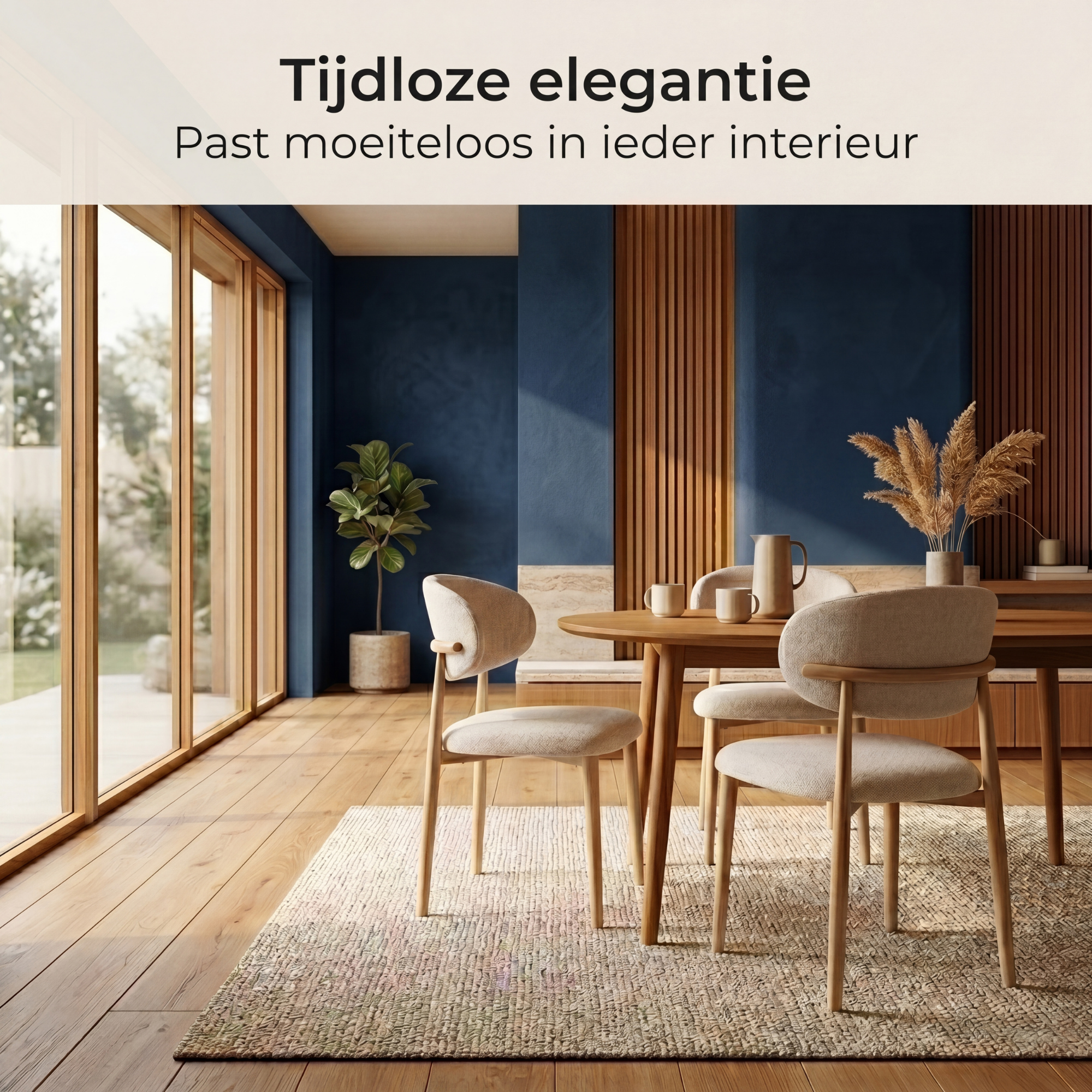 Bayt Japandi Eetkamerstoelen - Set van 2  - Beige - Baytliving