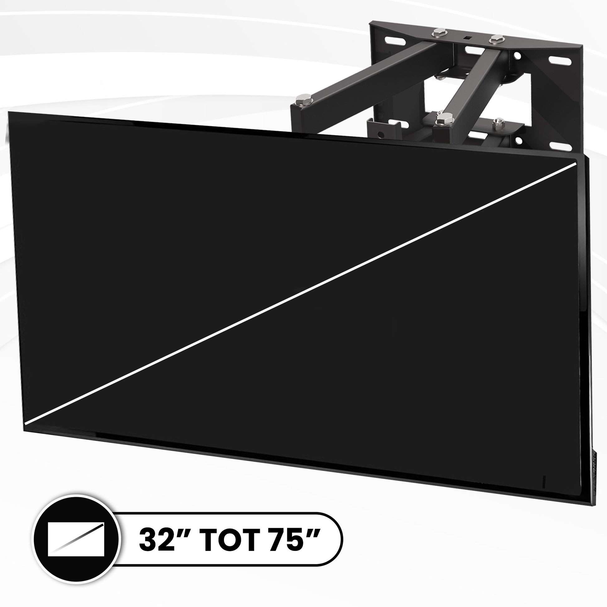 Bayt TV Beugel - TV Muurbeugel - Draaibaar - Kantelbaar - 32 Inch tot 75 inch - Tot 40 kg - Zwart - Baytliving