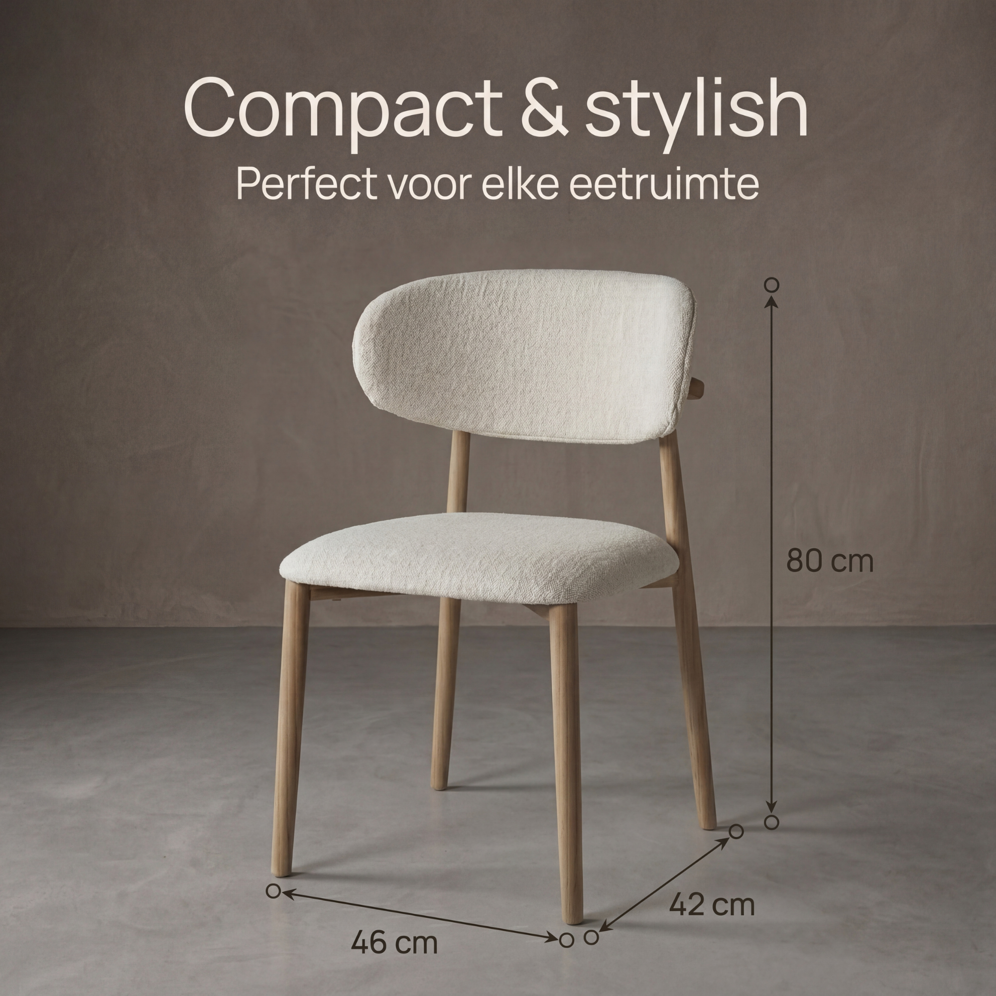 Bayt Japandi Eetkamerstoelen - Set van 2  - Beige - Baytliving