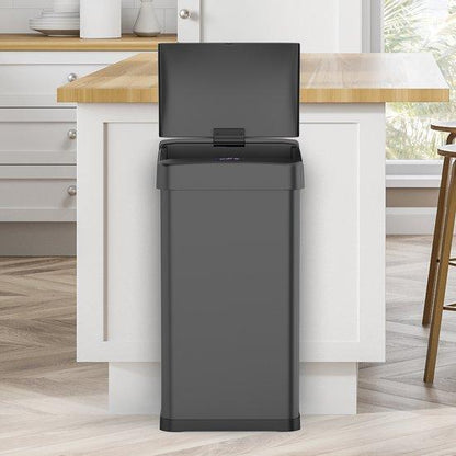 Bayt 60L Sensor Prullenbak, Vierkant, Zwart - Baytliving