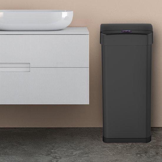 Bayt 60L Sensor Prullenbak, Vierkant, Zwart - Baytliving