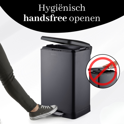 Bayt Prullenbak 60 Liter – Pedaalprullenbak - Zwart