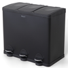 Bayt Prullenbak 60 liter - 3x20L Pedaalprullenbak - Zwart
