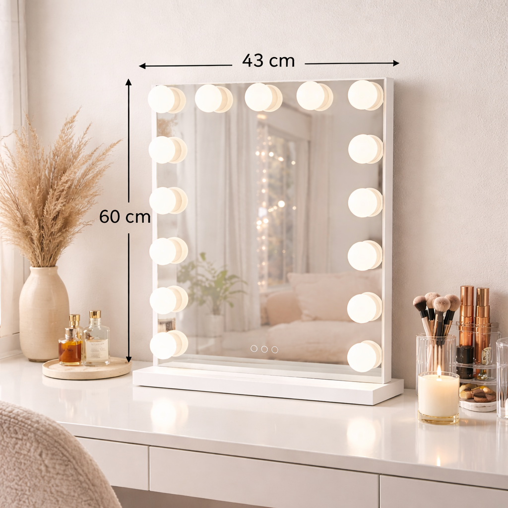 Hollywood Spiegel – 60×43Cm - Wit - Baytliving