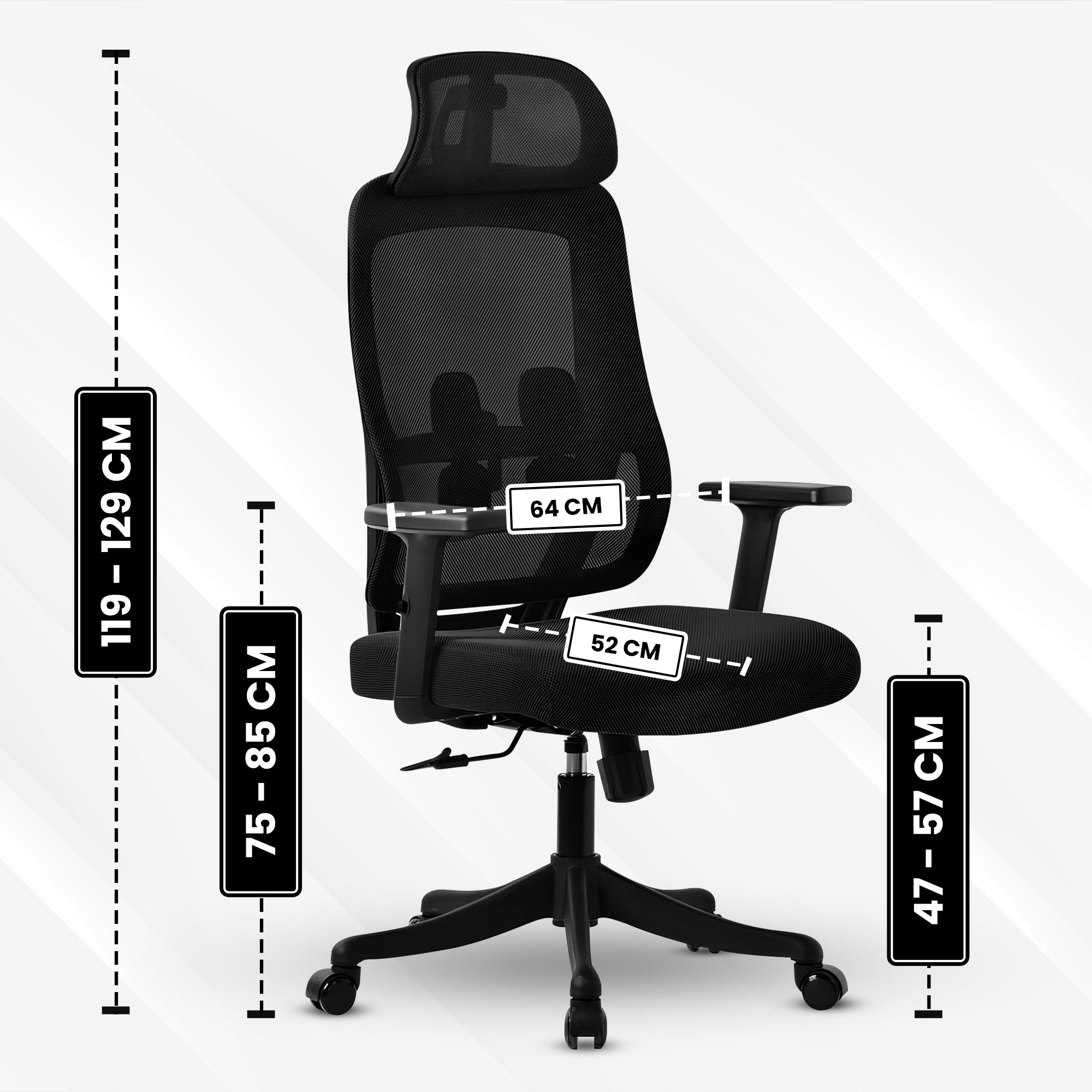 Bayt Ergonomische Bureaustoel - Office chair - Kantoorstoel Verstelbaar - Baytliving