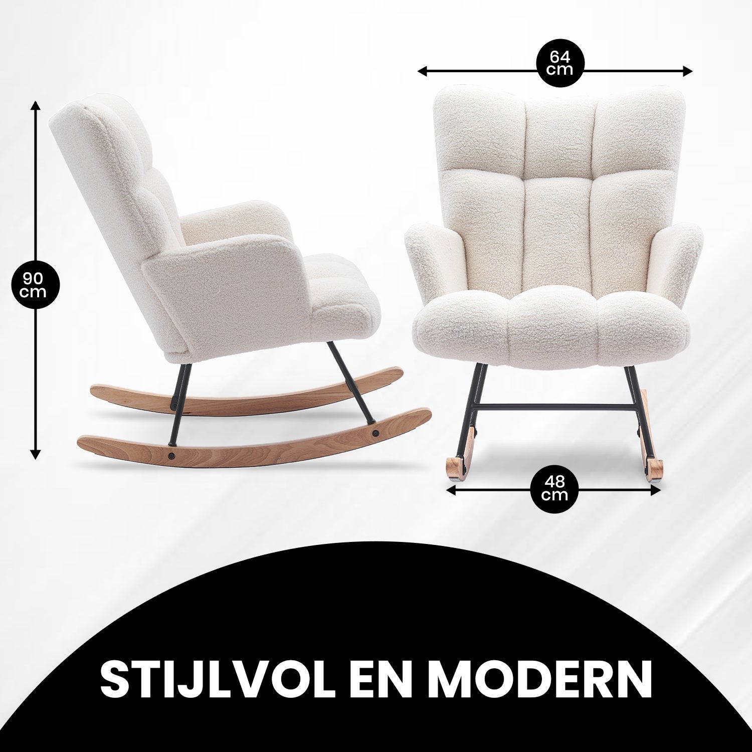 Bayt Schommelstoel - Wit - Baytliving