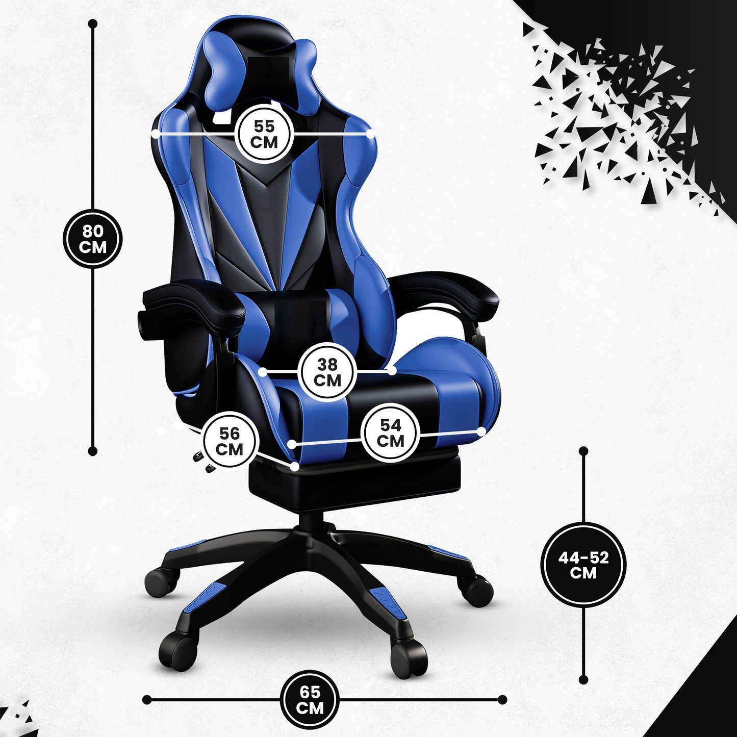 Bayt Gaming Stoel - Blauw/Zwart
