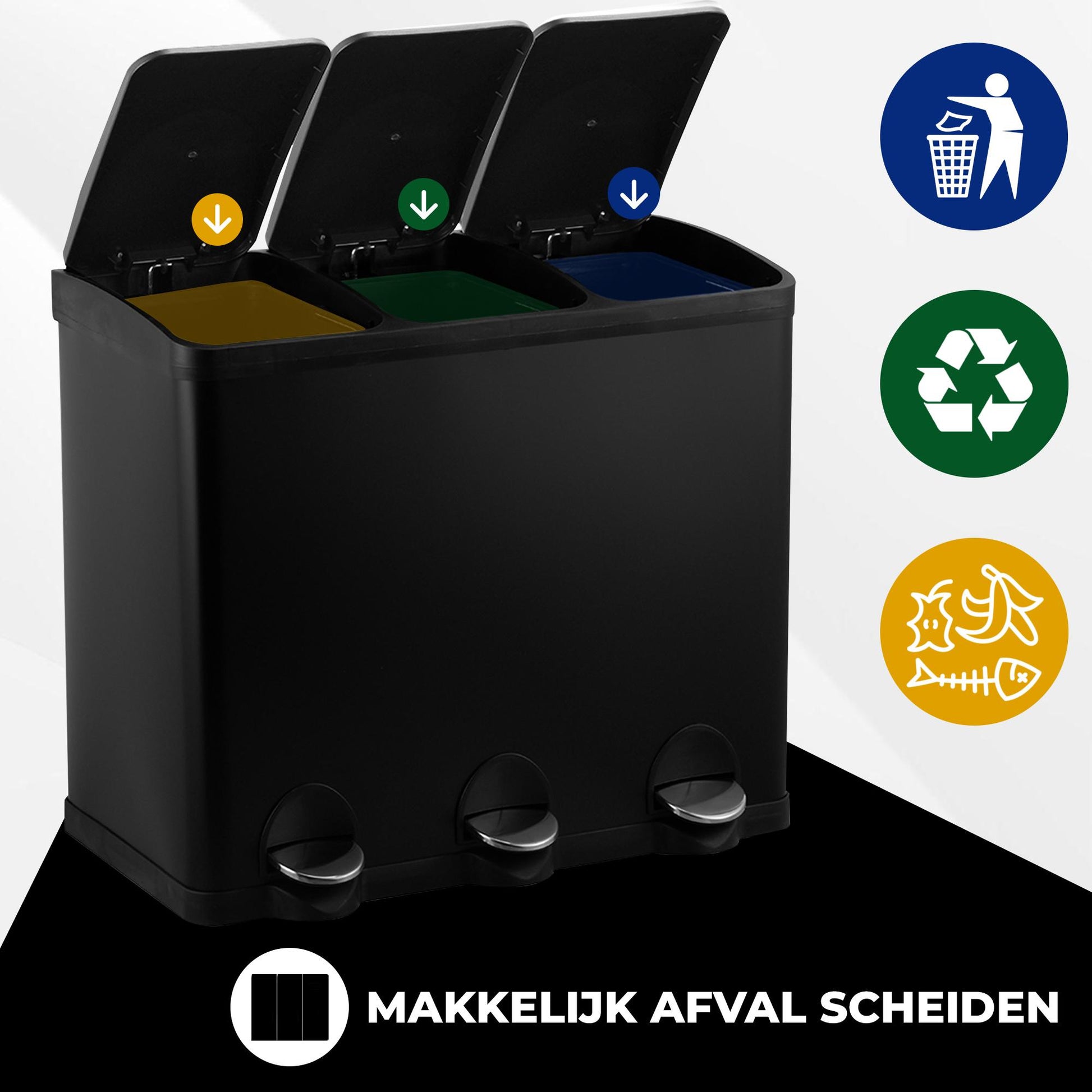 Bayt Prullenbak Afvalscheiding 60 liter - Baytliving