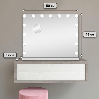 Bayt Hollywood Spiegel - Met bluetooth - 58x46cm