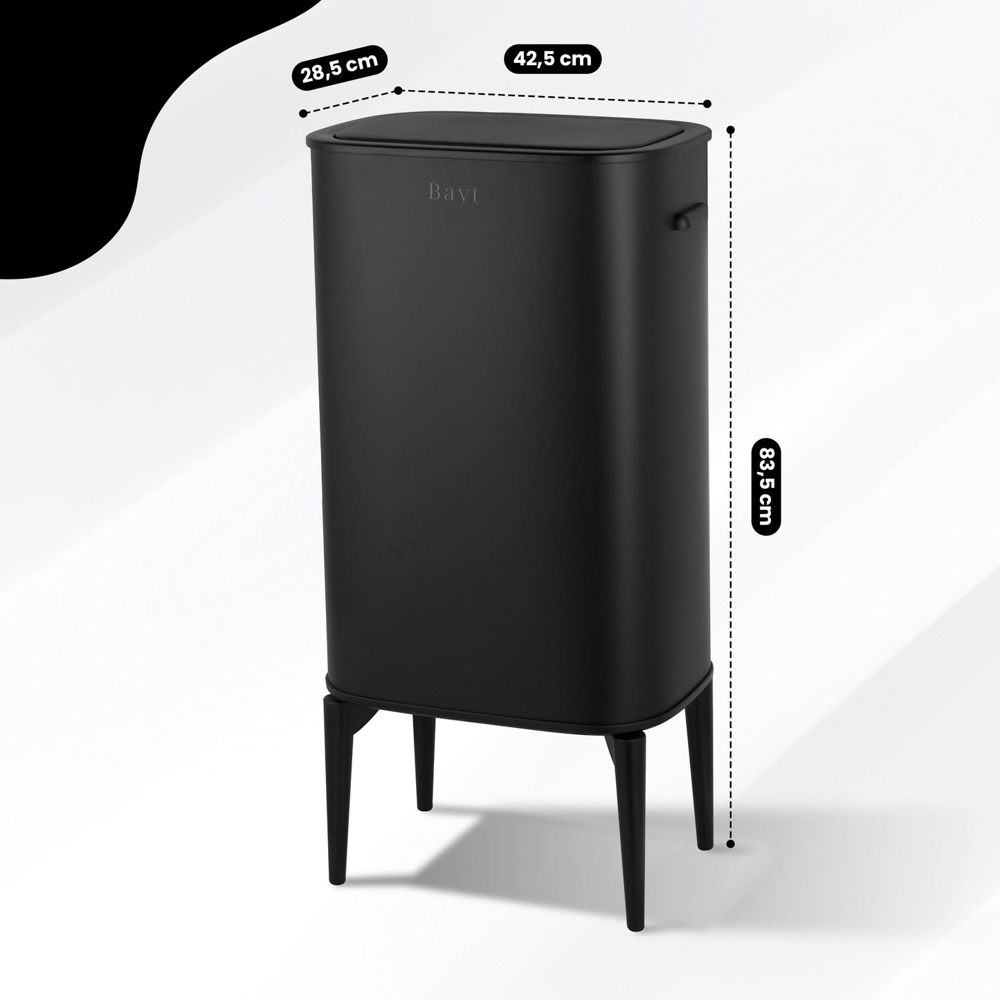 Bayt Prullenbak met pootjes - Sensor - Baytliving