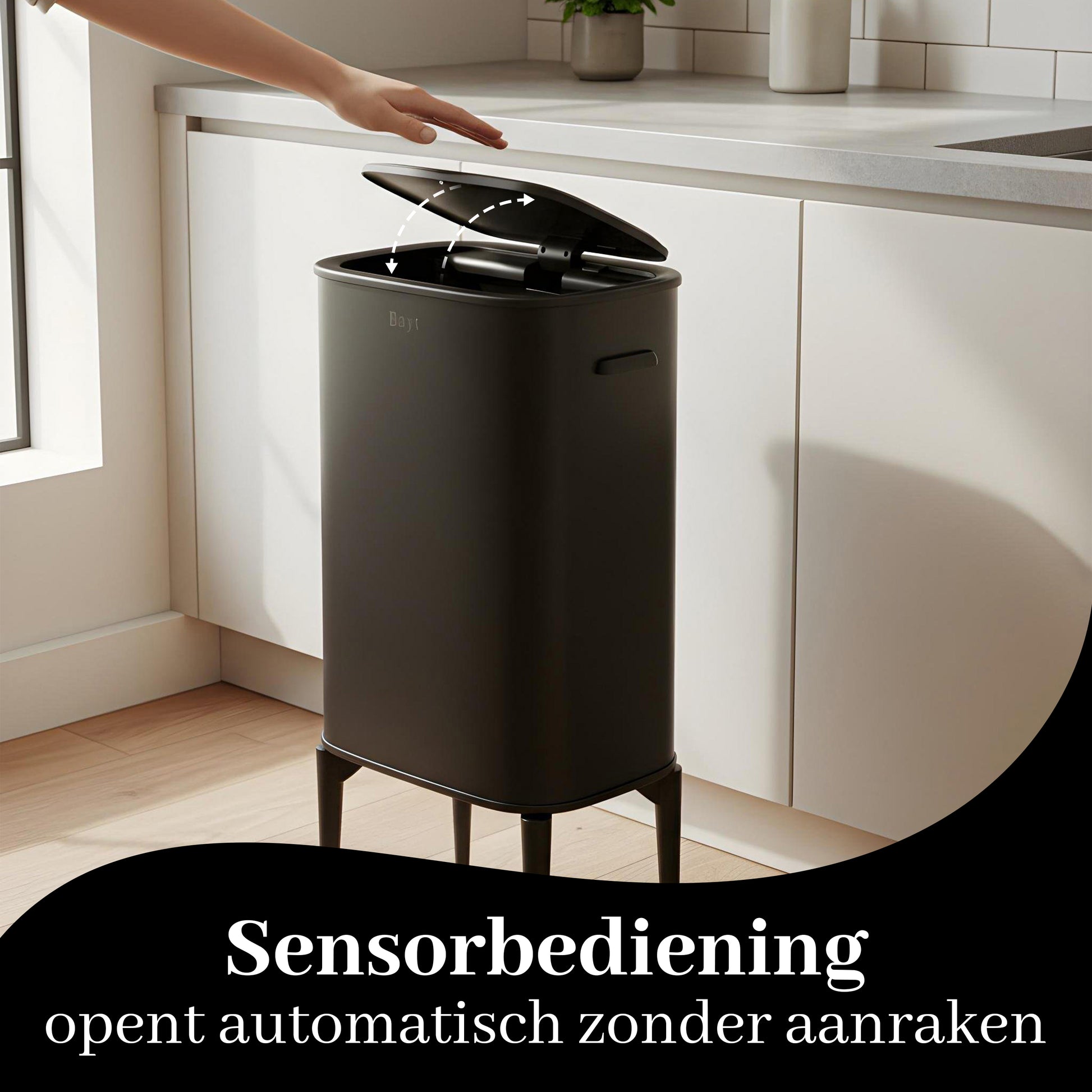 Bayt Prullenbak met pootjes - Sensor - Baytliving