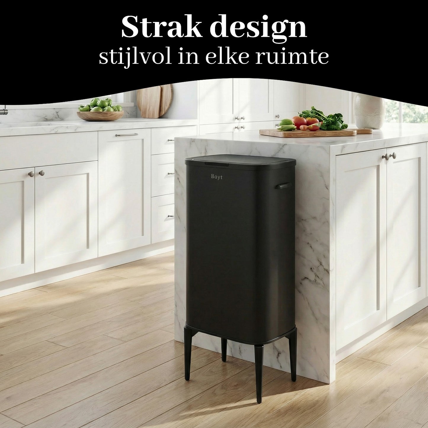 Bayt Prullenbak met pootjes - Sensor - Baytliving