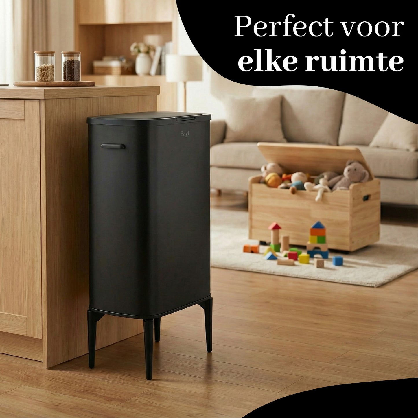 Bayt Prullenbak met pootjes - Sensor - Baytliving