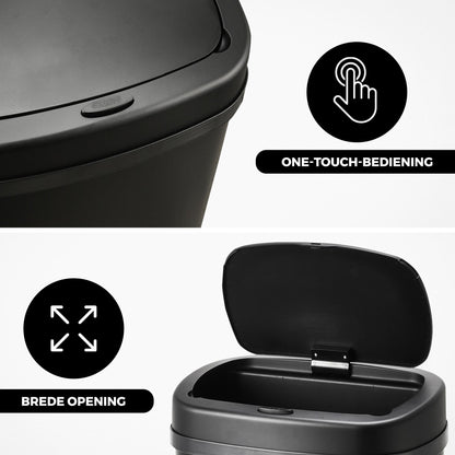 Bayt Prullenbak – 60L – Touch bin – Zwart - Baytliving