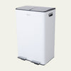 Bayt Prullenbak 60 liter - 2x30L Pedaalprullenbak - Wit - Outlet