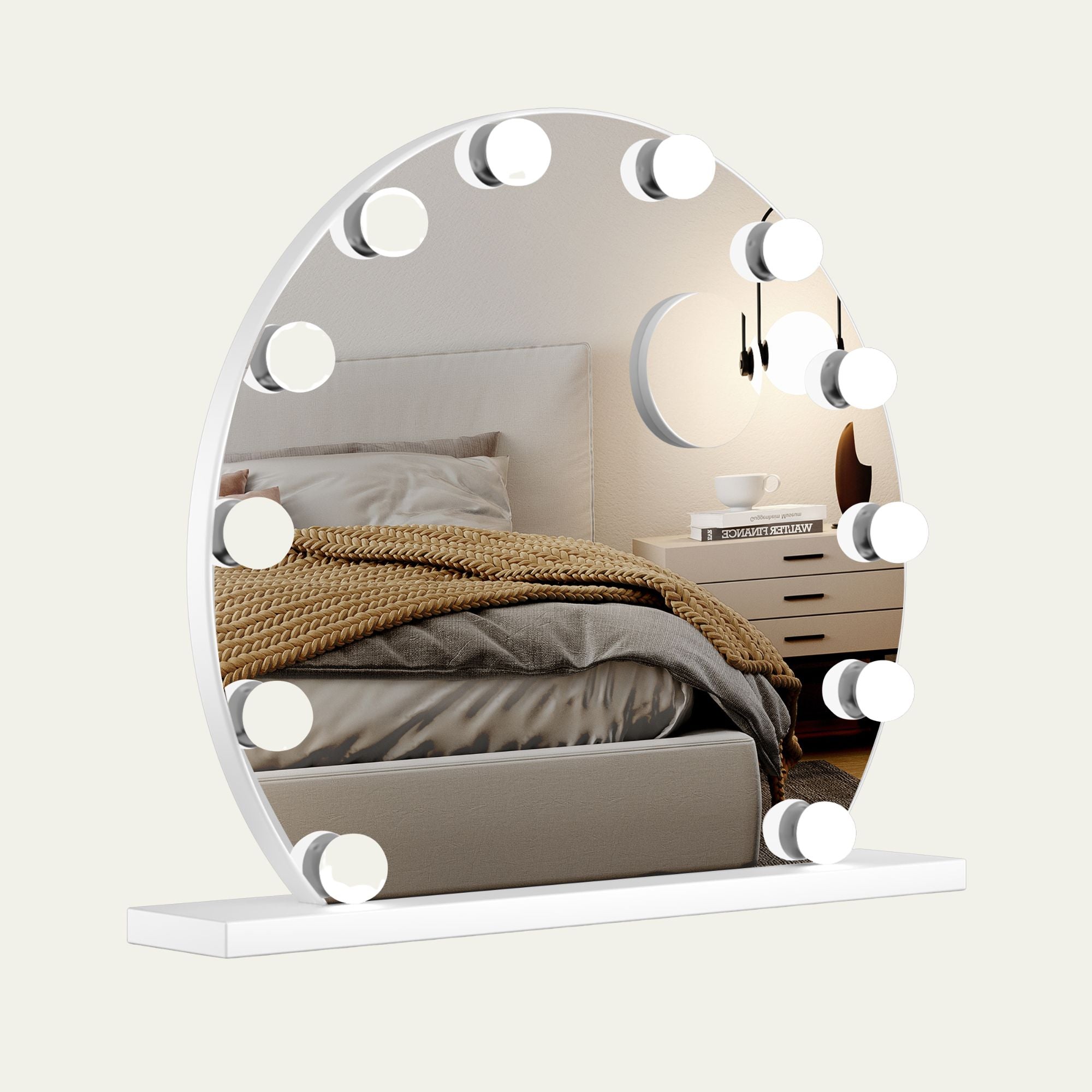 Hollywood Spiegel met Verlichting Ø 55cm - Wit - Baytliving