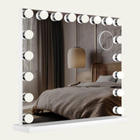 Hollywood Spiegel 80x60cm met 5x Vergroting - Wit - Baytliving