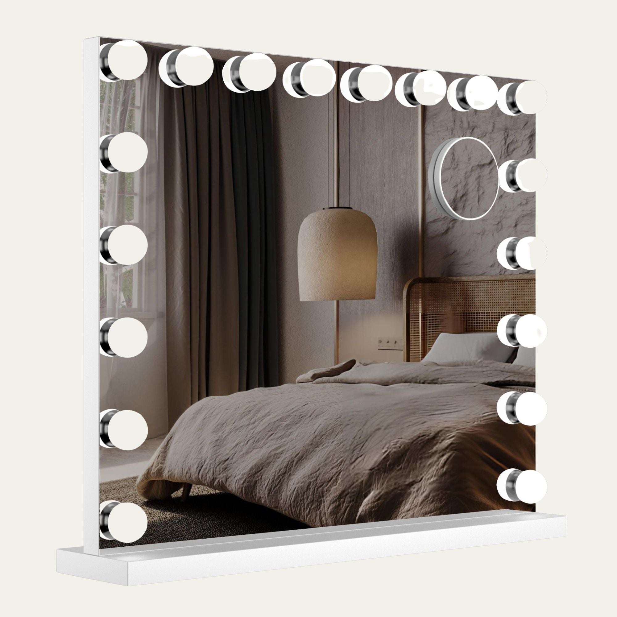 Hollywood Spiegel 80x60cm met 5x Vergroting - Wit - Baytliving
