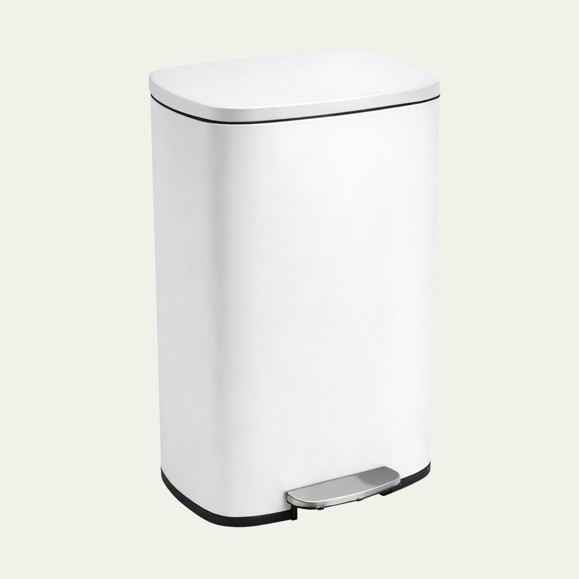 Prullenbak 50 Liter met Pedaalbediening  - Wit - Baytliving