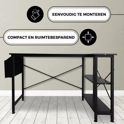 Bayt Hoekbureau – Zwart – 120 x 70 x 73 cm - Baytliving