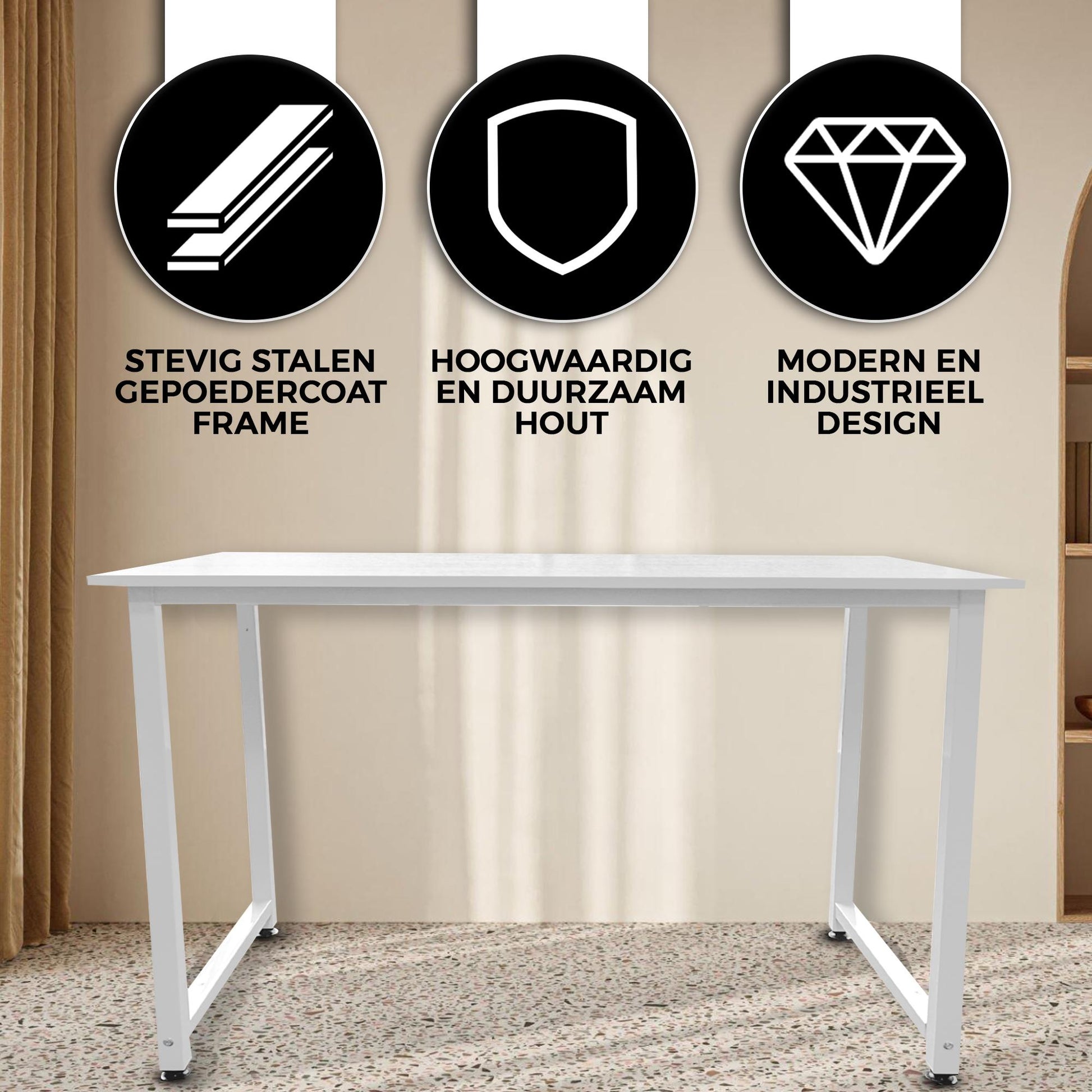 Bayt Bureau – 100 x 50 x 76 cm - Wit - Baytliving