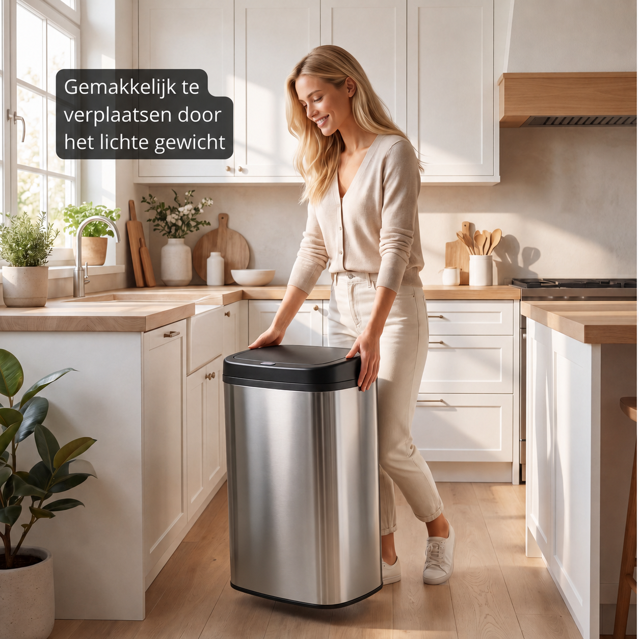 Prullenbak 60 Liter met Sensor - Chrome - Baytliving