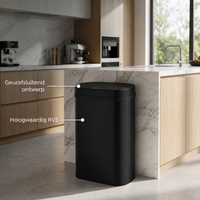 Prullenbak 60 Liter met Touchbediening - Zwart - Baytliving