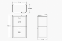 Bayt Prullenbak 60 liter - 2 compartimenten - Zwart - Outlet - Baytliving