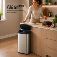Prullenbak 60 Liter met Sensor - Zilver - Baytliving