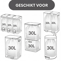 Vuilniszakken 30 Liter 51x70 cm - 120 Vuilniszakken - Baytliving