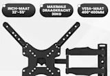 Bayt TV Beugel - TV Muurbeugel - Draaibaar - Kantelbaar - 32 Inch tot 55 inch - Tot 30 kg - Zwart - Baytliving