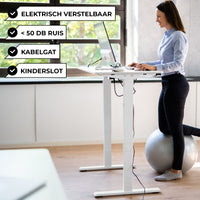 Bayt Zit-Sta Bureau – In Hoogte Verstelbaar – 120 x 60 cm – Wit - Baytliving