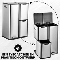 Bayt Prullenbak 60 Liter zilver - Baytliving