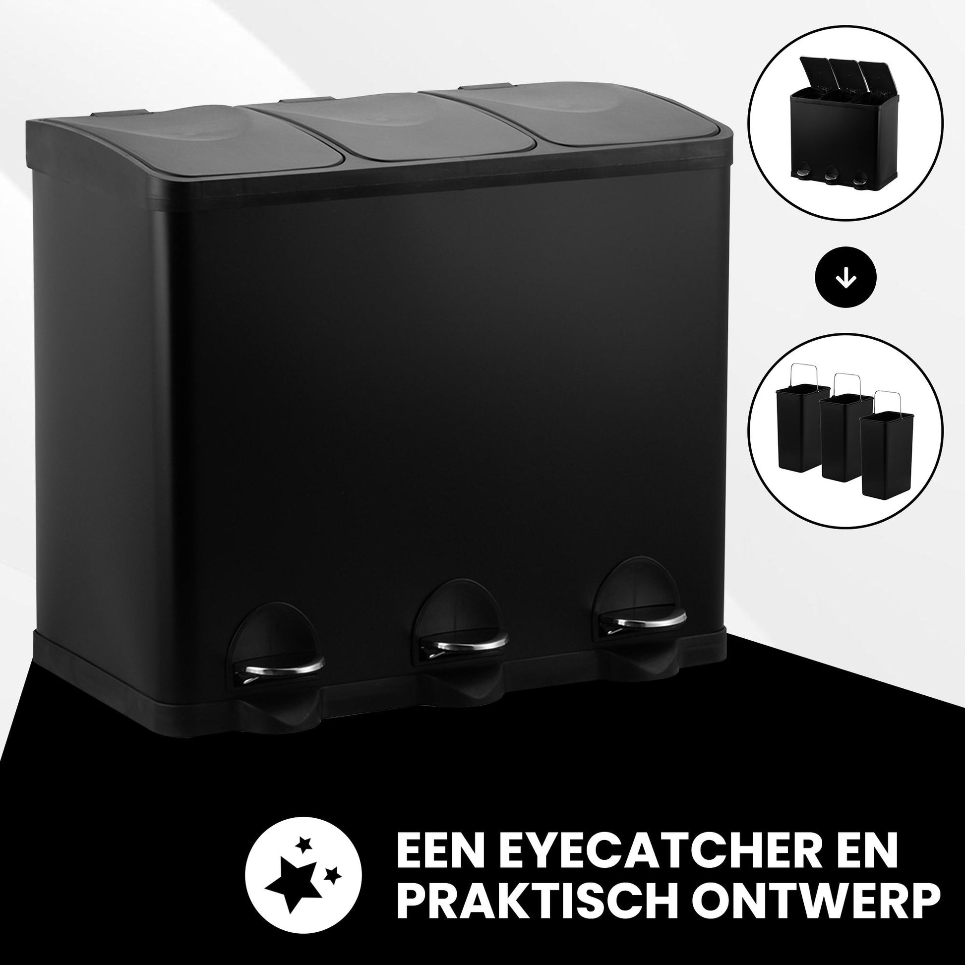 Bayt Prullenbak Afvalscheiding 60 liter - Baytliving