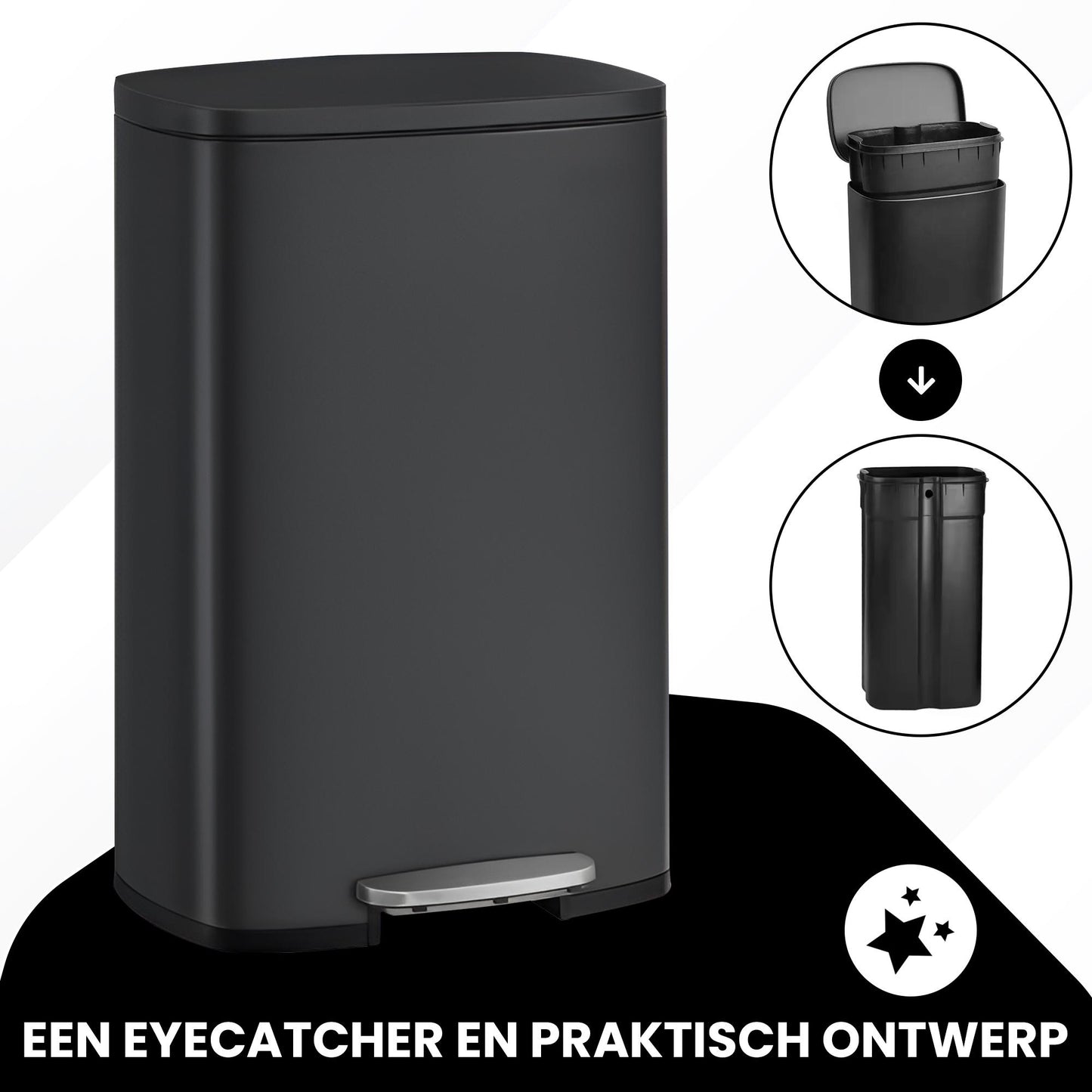 Bayt Prullenbak 30 Liter – Pedaalemmer - Baytliving
