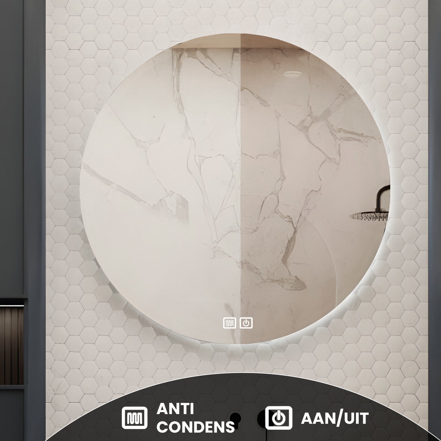 Spiegel met Led-verlichting Ø 60 CM - Baytliving