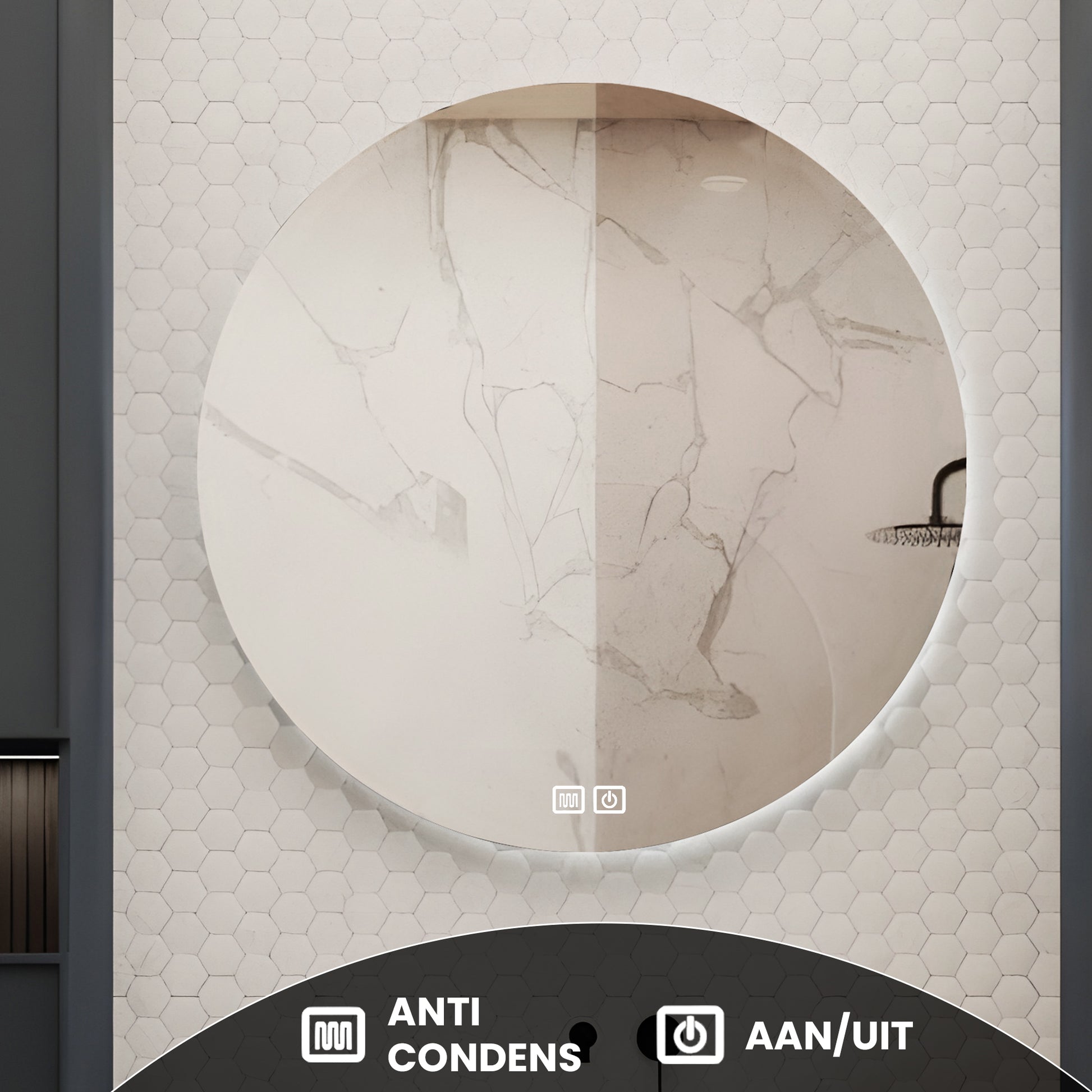 Spiegel met Led-verlichting Ø 60 CM - Baytliving
