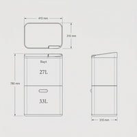 Prullenbak 2 Compartimenten met Touchbediening - Chrome - Baytliving