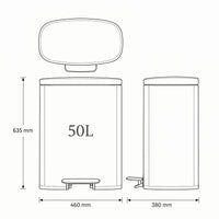 Prullenbak 50 Liter met Pedaalbediening - Zwart - Baytliving