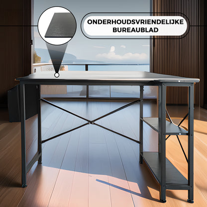 Bayt Hoekbureau – Zwart – 120 x 70 x 73 cm - Baytliving