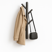 Bayt Wandkapstok - 5 Haken - zwart - Baytliving