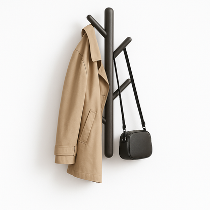 Bayt Wandkapstok - 5 Haken - zwart