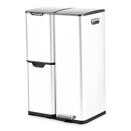 Bayt Prullenbak 60 liter - 3 compartimenten - Wit - Outlet
