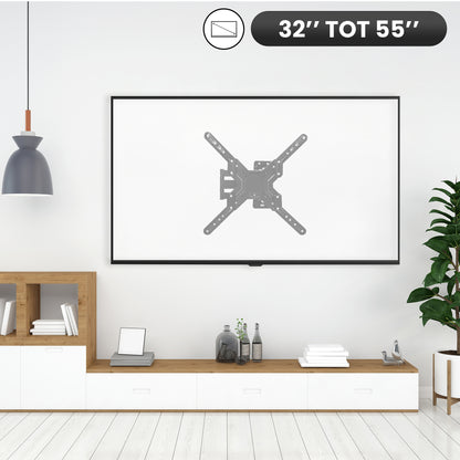 Bayt TV Beugel - TV Muurbeugel - Draaibaar - Kantelbaar - 32 Inch tot 55 inch - Tot 30 kg - Zwart - Baytliving
