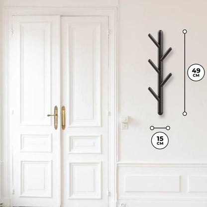 Bayt Wandkapstok - 5 Haken - zwart