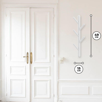 Bayt Wandkapstok - 5 Haken - wit