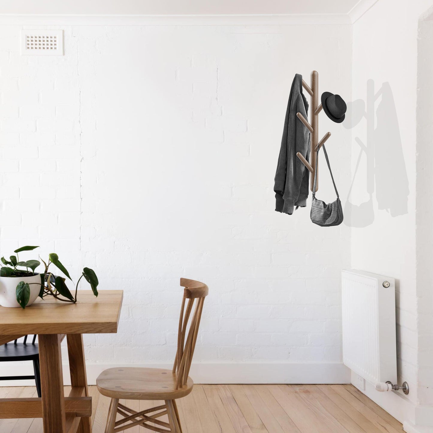Bayt Wandkapstok - 5 Haken - Bruin