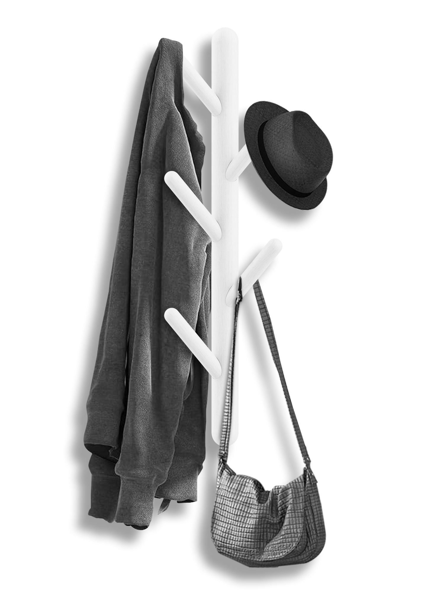 Bayt Wandkapstok - 5 Haken - wit - Baytliving