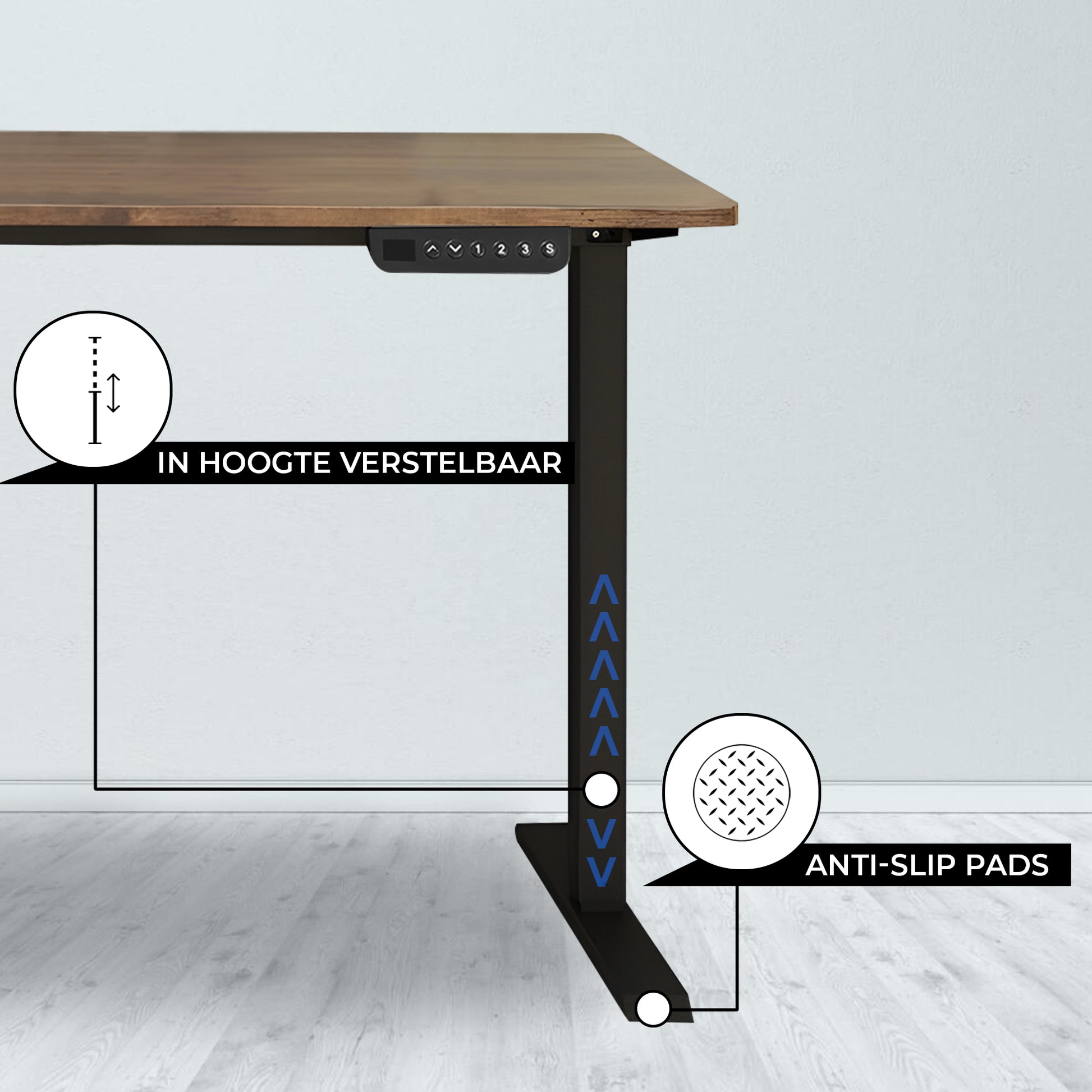 Bayt Zit Sta Bureau - Elektrisch verstelbaar - 120x60cm - Bruin - Baytliving